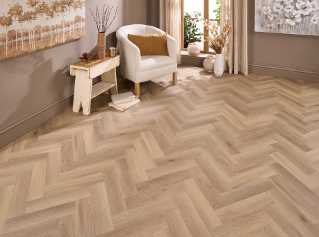 Baroness Barley Oak 2.5mm Herringbone Glue Down LVT